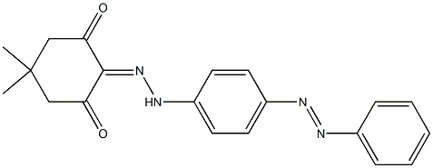 5,5-dimethyl-1,2,3-cyclohexanetrione 2-(N-{4-[(E)-2-phenyldiazenyl]phenyl}hydrazone) Struktur