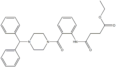 ethyl 4-{2-[(4-benzhydryl-1-piperazinyl)carbonyl]anilino}-4-oxobutanoate Struktur