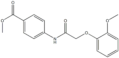 methyl 4-{[2-(2-methoxyphenoxy)acetyl]amino}benzoate Struktur