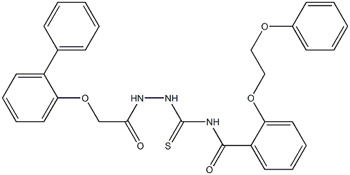 N-({2-[2-([1,1'-biphenyl]-2-yloxy)acetyl]hydrazino}carbothioyl)-2-(2-phenoxyethoxy)benzamide Struktur