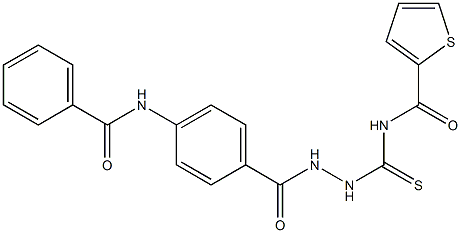 N-({2-[4-(benzoylamino)benzoyl]hydrazino}carbothioyl)-2-thiophenecarboxamide Struktur