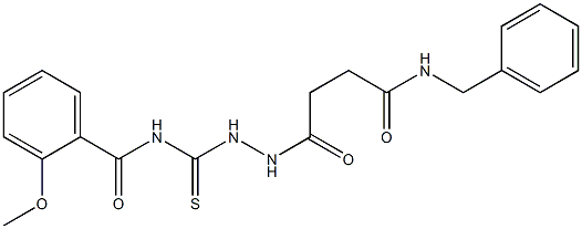 N-({2-[4-(benzylamino)-4-oxobutanoyl]hydrazino}carbothioyl)-2-methoxybenzamide Struktur