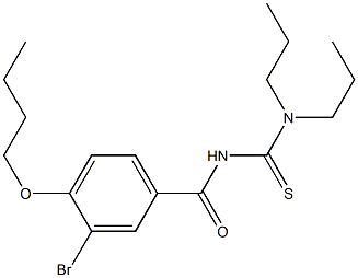 N'-(3-bromo-4-butoxybenzoyl)-N,N-dipropylthiourea Struktur