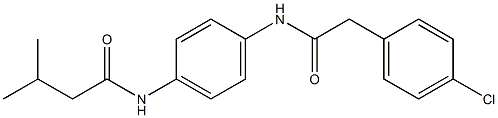 N-(4-{[2-(4-chlorophenyl)acetyl]amino}phenyl)-3-methylbutanamide Struktur