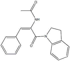 N-[(E)-1-(2,3-dihydro-1H-indol-1-ylcarbonyl)-2-phenylethenyl]acetamide Struktur