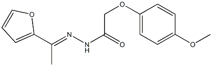 N'-[(E)-1-(2-furyl)ethylidene]-2-(4-methoxyphenoxy)acetohydrazide Struktur