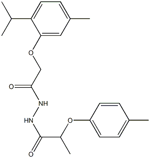 N'-[2-(2-isopropyl-5-methylphenoxy)acetyl]-2-(4-methylphenoxy)propanohydrazide Struktur