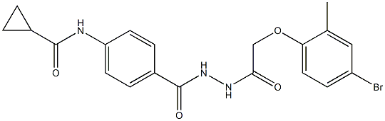 N-[4-({2-[2-(4-bromo-2-methylphenoxy)acetyl]hydrazino}carbonyl)phenyl]cyclopropanecarboxamide Struktur