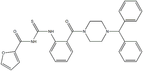 N-{2-[(4-benzhydryl-1-piperazinyl)carbonyl]phenyl}-N'-(2-furoyl)thiourea Struktur