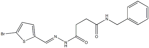 N-benzyl-4-{2-[(E)-(5-bromo-2-thienyl)methylidene]hydrazino}-4-oxobutanamide Struktur