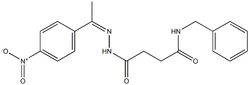 N-benzyl-4-{2-[(Z)-1-(4-nitrophenyl)ethylidene]hydrazino}-4-oxobutanamide Struktur