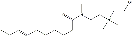 2-[N-(7-Decenoyl)-N-methylamino]-N-(2-hydroxyethyl)-N,N-dimethylethanaminium Struktur