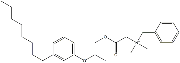 N,N-Dimethyl-N-benzyl-N-[[[2-(3-octylphenyloxy)propyl]oxycarbonyl]methyl]aminium Struktur