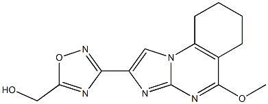 6,7,8,9-Tetrahydro-5-methoxy-2-(5-hydroxymethyl-1,2,4-oxadiazol-3-yl)imidazo[1,2-a]quinazoline Struktur