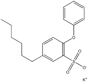 3-Hexyl-6-phenoxybenzenesulfonic acid potassium salt Struktur