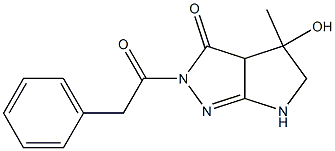 2-(Phenylacetyl)-3a,4,5,6-tetrahydro-4-hydroxy-4-methylpyrrolo[2,3-c]pyrazol-3(2H)-one Struktur