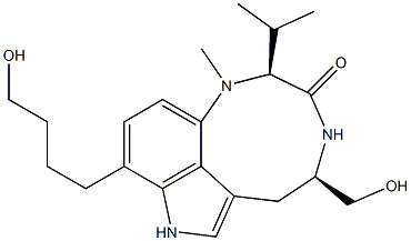 (2S,5R)-1,2,4,5,6,8-Hexahydro-9-(4-hydroxybutyl)-5-hydroxymethyl-2-isopropyl-1-methyl-3H-pyrrolo[4,3,2-gh]-1,4-benzodiazonin-3-one Struktur