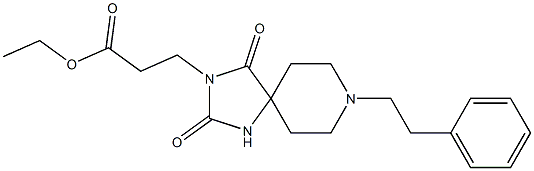 8-Phenethyl-3-[3-ethoxy-3-oxopropyl]-1,3,8-triazaspiro[4.5]decane-2,4-dione Struktur