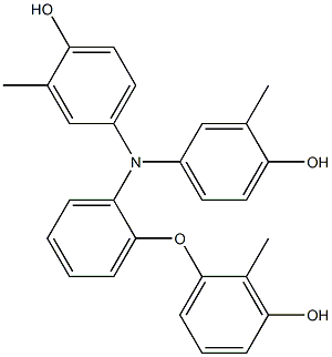 N,N-Bis(4-hydroxy-3-methylphenyl)-2-(3-hydroxy-2-methylphenoxy)benzenamine Struktur