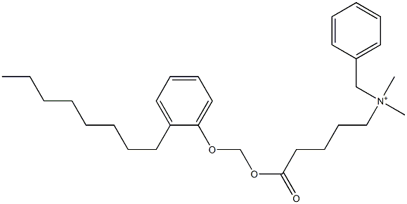 N,N-Dimethyl-N-benzyl-N-[4-[[(2-octylphenyloxy)methyl]oxycarbonyl]butyl]aminium Struktur