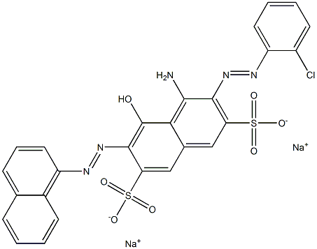 4-Amino-3-[(2-chlorophenyl)azo]-5-hydroxy-6-[(1-naphthalenyl)azo]naphthalene-2,7-disulfonic acid disodium salt Struktur