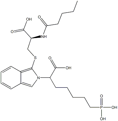 S-[2-(6-Phosphono-1-carboxyhexyl)-2H-isoindol-1-yl]-N-valeryl-L-cysteine Struktur