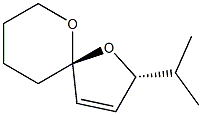 (2R,5R)-2-Isopropyl-1,10-dioxaspiro[4.5]dec-3-ene Struktur