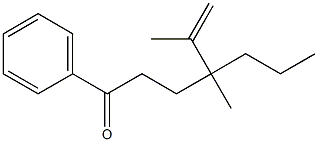 1-Phenyl-4-methyl-4-(1-methylethenyl)-1-heptanone Struktur