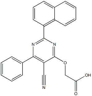 [2-(1-Naphthalenyl)-5-cyano-6-phenyl-4-pyrimidinyloxy]acetic acid Struktur