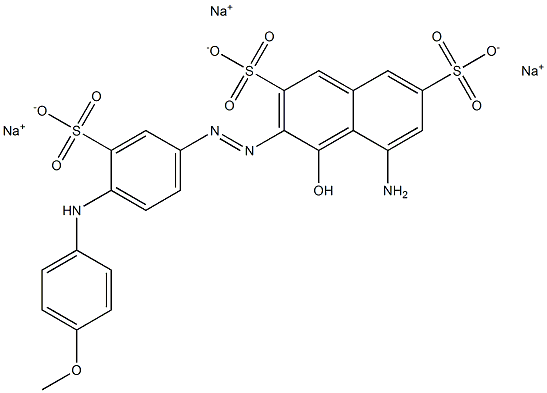 5-Amino-3-[4-(p-anisidino)-3-sulfophenylazo]-4-hydroxy-2,7-naphthalenedisulfonic acid trisodium salt Struktur