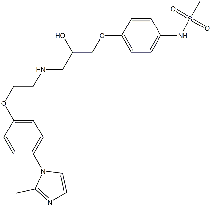 N-[4-[2-Hydroxy-3-[2-[4-(2-methyl-1H-imidazol-1-yl)phenoxy]ethylamino]propyloxy]phenyl]methanesulfonamide Struktur