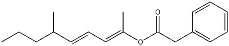 Phenylacetic acid 1,5-dimethyl-1,3-octadienyl ester Struktur