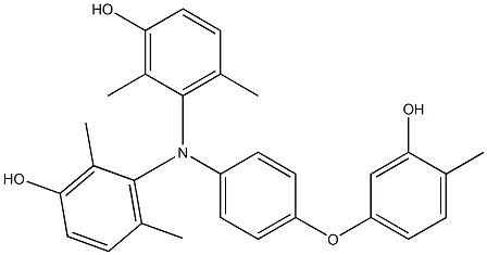 N,N-Bis(3-hydroxy-2,6-dimethylphenyl)-4-(3-hydroxy-4-methylphenoxy)benzenamine Struktur