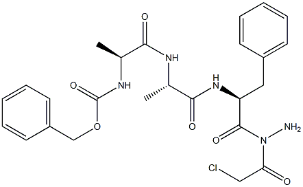 N'-Chloroacetyl-N-[N-[N-(benzyloxycarbonyl)-L-alanyl]-L-alanyl]-L-phenylalanine hydrazide Struktur