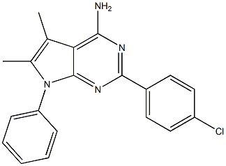 4-Amino-5,6-dimethyl-7-phenyl-2-(4-chlorophenyl)-7H-pyrrolo[2,3-d]pyrimidine Struktur