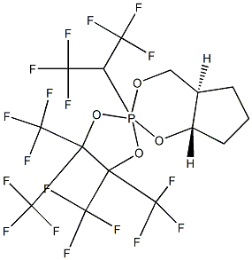 (1S,6R)-3-(1,1,1,3,3,3-Hexafluoropropan-2-yl)-4',4',5',5'-tetrakis(trifluoromethyl)spiro[2,4-dioxa-3-phosphabicyclo[4.3.0]nonane-3,2'-1,3,2-dioxaphospholane] Struktur