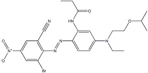 2-Bromo-4-nitro-6-cyano-2'-propionylamino-4'-[N-ethyl-N-(2-isopropoxyethyl)amino]azobenzene Struktur