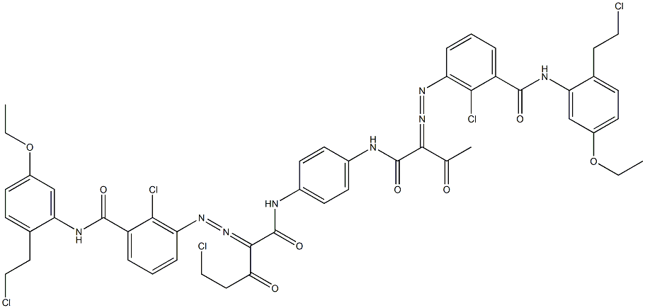 3,3'-[2-(Chloromethyl)-1,4-phenylenebis[iminocarbonyl(acetylmethylene)azo]]bis[N-[2-(2-chloroethyl)-5-ethoxyphenyl]-2-chlorobenzamide] Struktur