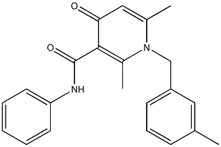 1-(3-Methylbenzyl)-1,4-dihydro-2,6-dimethyl-N-phenyl-4-oxopyridine-3-carboxamide Struktur