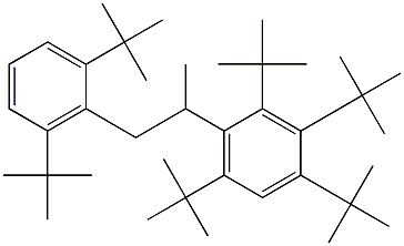 2-(2,3,4,6-Tetra-tert-butylphenyl)-1-(2,6-di-tert-butylphenyl)propane Struktur