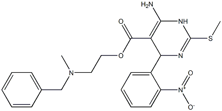 6-Amino-1,4-dihydro-2-methylthio-4-(2-nitrophenyl)pyrimidine-5-carboxylic acid [2-(benzylmethylamino)ethyl] ester Struktur