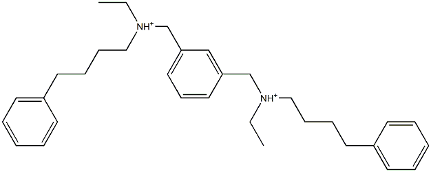 1,3-Phenylenebis[N-ethyl-N-(4-phenylbutyl)methanaminium] Struktur