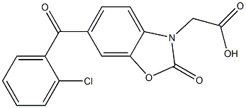 6-(2-Chlorobenzoyl)-2-oxo-3(2H)-benzoxazoleacetic acid Struktur