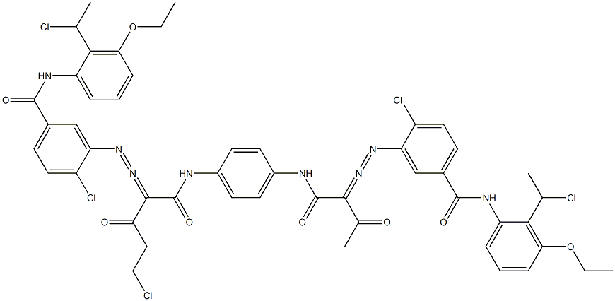 3,3'-[2-(Chloromethyl)-1,4-phenylenebis[iminocarbonyl(acetylmethylene)azo]]bis[N-[2-(1-chloroethyl)-3-ethoxyphenyl]-4-chlorobenzamide] Struktur