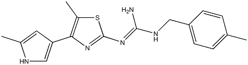 2-[[Amino(4-methylbenzylamino)methylene]amino]-5-methyl-4-(2-methyl-1H-pyrrol-4-yl)thiazole Struktur