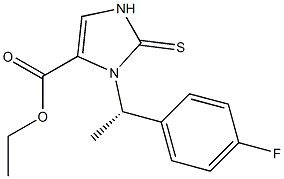 3-[(S)-1-(4-Fluorophenyl)ethyl]-2,3-dihydro-2-thioxo-1H-imidazole-4-carboxylic acid ethyl ester Struktur