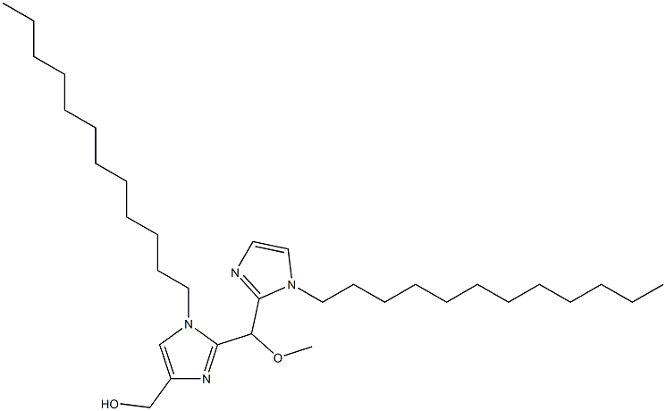 1-Dodecyl-2-[(1-dodecyl-1H-imidazol-2-yl)(methoxy)methyl]-1H-imidazole-4-methanol Struktur