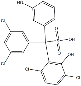 (3,5-Dichlorophenyl)(2,5-dichloro-6-hydroxyphenyl)(3-hydroxyphenyl)methanesulfonic acid Struktur