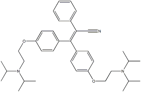 2-Phenyl-3,3-bis-[4-[2-(diisopropylamino)ethoxy]phenyl]propenenitrile Struktur