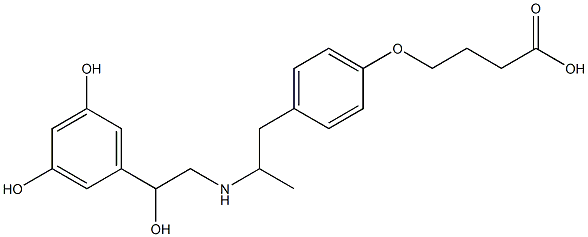 4-[4-[2-[[2-(3,5-Dihydroxyphenyl)-2-hydroxyethyl]amino]propyl]phenoxy]butyric acid Struktur